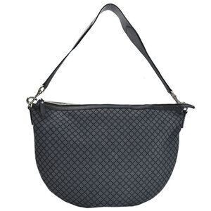 Gucci Diamante Shoulder Bag Black Silver Canvas Leather Metallic
